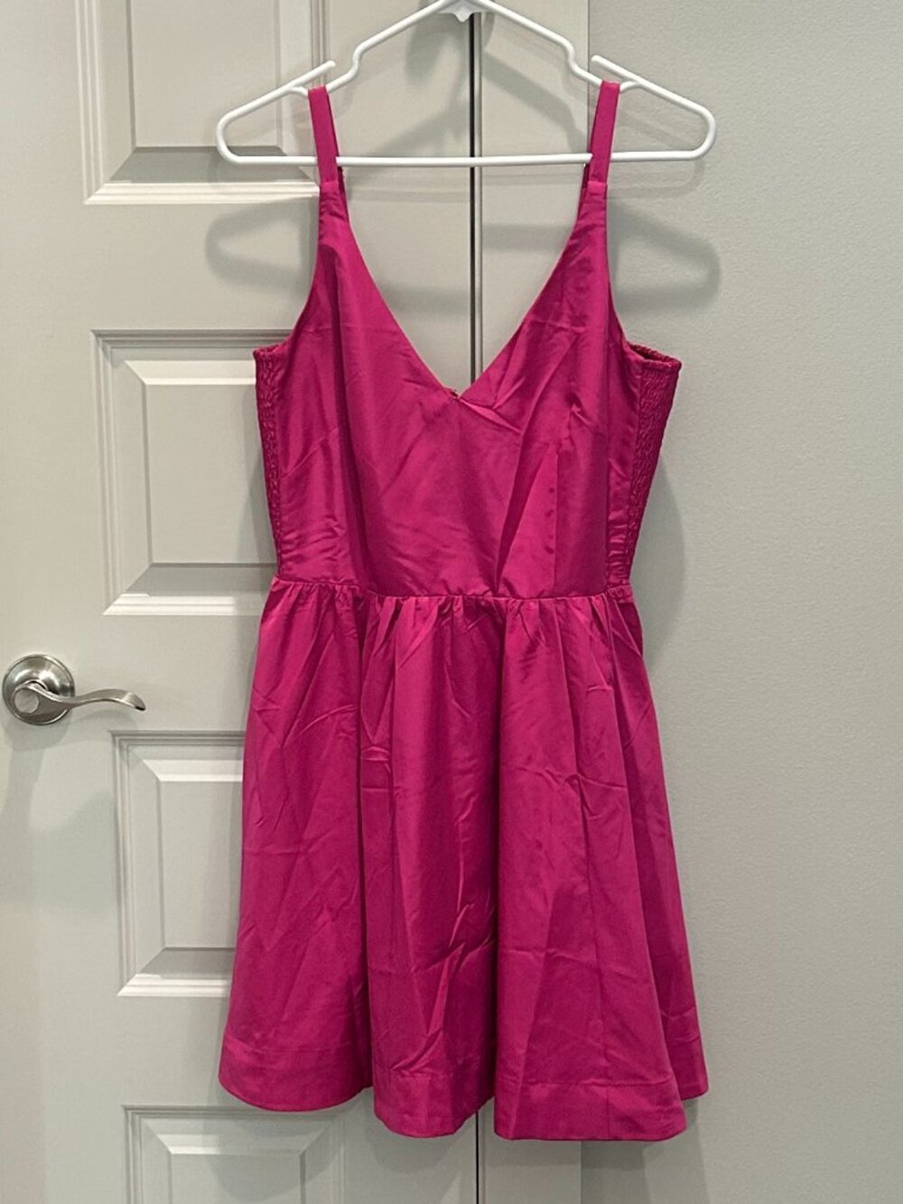 The Occasion by Old Navy Fit and Flare Pink Taffeta Mini Dress
